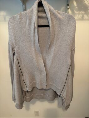 lululemon Open Front Shawl Collar Knit Sweater - Light grey